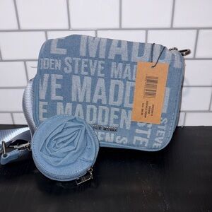 Steve Madden Light Denim Logo Crossbody with Round Coin Pouch